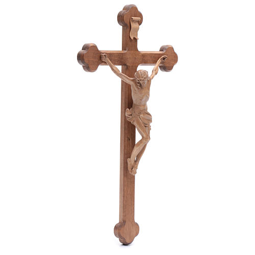 Crucifijo trilobulado Corpus, madera Valgardena patinada 3