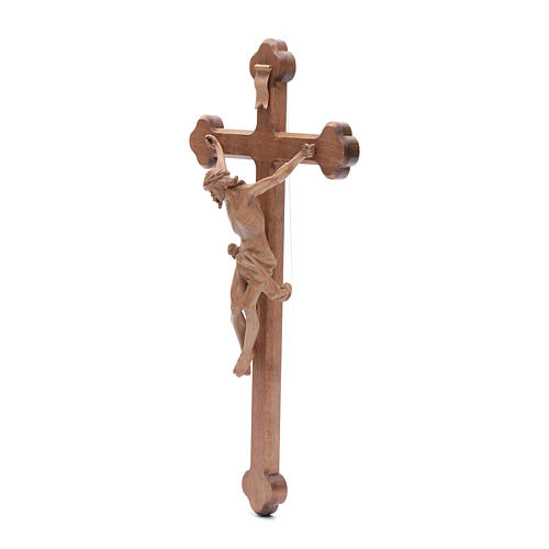 Crucifixo trevo Corpus Val Gardena madeira patinado 2