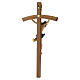 Crucifixo cruz curva esculpida Corpus Val Gardena Antigo Gold s5