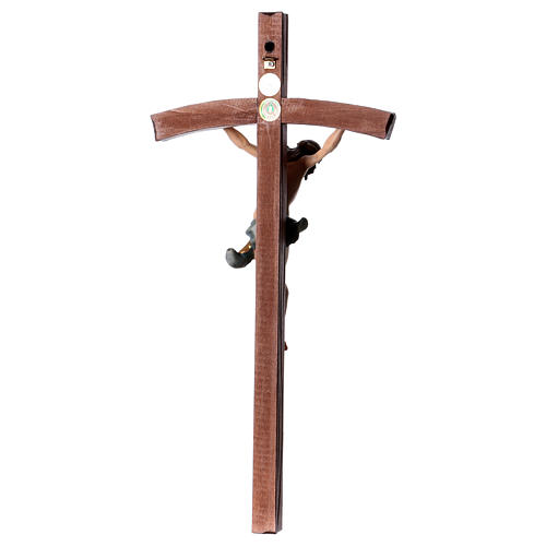 Crucifixo cruz curva esculpida Corpus Val Gardena 5