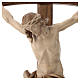 Crucifixo cruz curva esculpida Corpus Val Gardena pátina múltipla s4