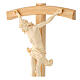 Corpus curved table cross, natural Valgardena wood s2