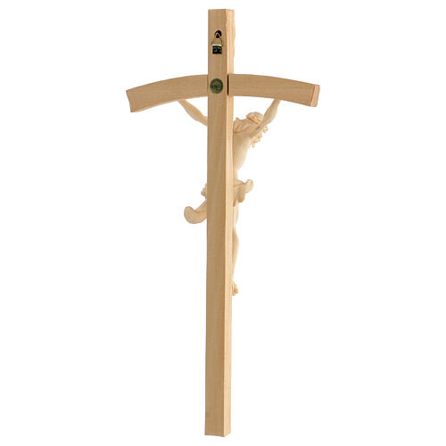 Crucifijo cruz curvada tallada Corpus, madera Valgardena natural 6