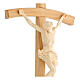 Crucifijo cruz curvada tallada Corpus, madera Valgardena natural s4
