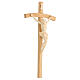 Crucifixo cruz curva esculpida Corpus Val Gardena natural s5
