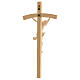 Crucifixo cruz curva esculpida Corpus Val Gardena natural s6