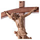 Crucifix en bois patiné modèle Corpus, croix courbée s2