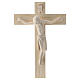 Crucifix in Romanesque style, natural Valgardena wood s1