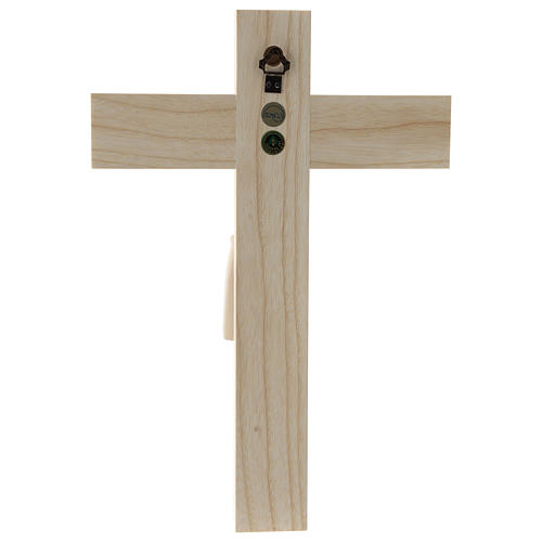 Crucifixo românico madeira natural Val Gardena 5
