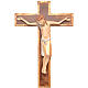 Crucifix in Romanesque style, Valgardena wood Old Antique gold s1