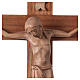 Crucifix in Romanesque style, patinated Valgardena wood s2