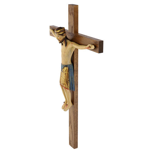 Crocefisso di Altenstadt romanico legno Valgardena Ant. Gold 3