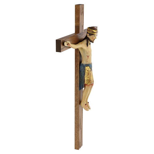 Crocefisso di Altenstadt romanico legno Valgardena Ant. Gold 5