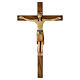 Crocefisso di Altenstadt romanico legno Valgardena Ant. Gold s1
