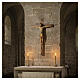 Crocefisso di Altenstadt romanico legno Valgardena Ant. Gold s2