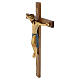 Crocefisso di Altenstadt romanico legno Valgardena Ant. Gold s3