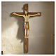 Crocefisso di Altenstadt romanico legno Valgardena Ant. Gold s6