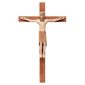 Romanischer Altenstadt Kruzifix aus Grödnertal Holz patiniert