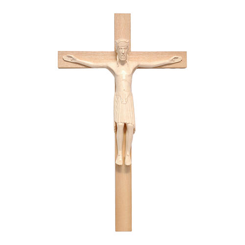 Crocefisso di Altenstadt romanico legno Valgardena naturale 1