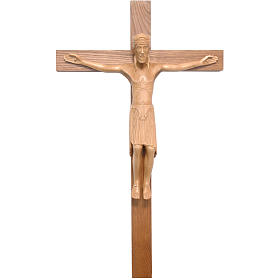 Altenstadt crucifix, romanesque in patinated Valgardena wood