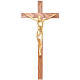 Crucifijo estilizado, madera Valgardena Dorado s1