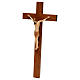 Crucifixo estilizado madeira Val Gardena pátina múltipla s3