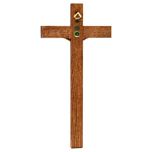 Stylised crucifix in Valgardena wood, multi-patinated 5