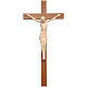 Crucifixo estilizado madeira Val Gardena natural encerada s1