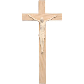 Crucifix stylisé bois naturel Valgardena