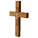 Wooden cross with Christ in relief with painted red mantle s7