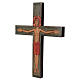 Cristo in croce legno rilievo dipinto veste rossa s3