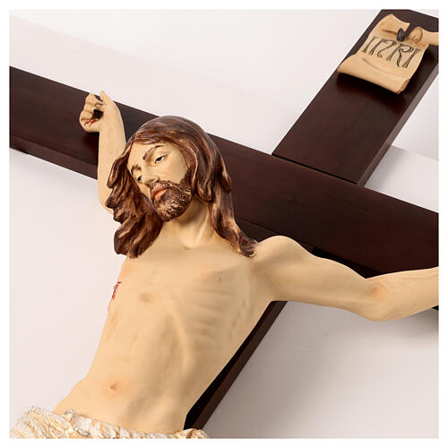 Kruzifix aus Holz 200cm Leib Christi aus Harz Fontanini 7