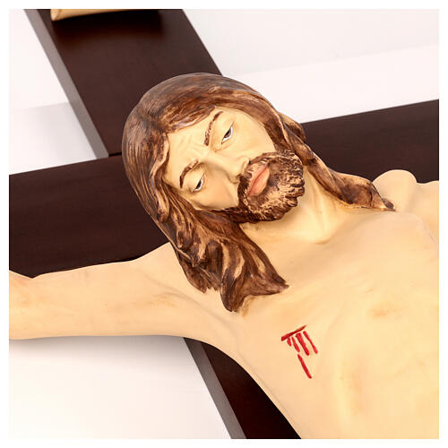 Crucifix bois 200 cm corps résine Fontanini 5