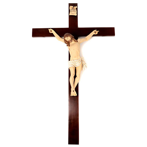 Crucifixo 200 cm Cruz Madeira, Corpo de Cristo Resina Fontanini 1