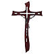 Croix acajou Christ résine argent 65 cm s4