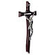 Krzyż mahoniowy ciało Chrystusa żywica srebro 65cm s2