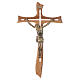 Crucifix in olive wood with Christ in golden resin measuring 65cm s1