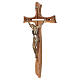 Crucifix in olive wood with Christ in golden resin measuring 65cm s3