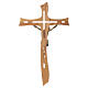 Crucifix in olive wood with Christ in golden resin measuring 65cm s4