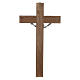 Crucifix in dark walnut wood with Christ in silver resin measuring 65cm s4
