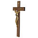 Cruz nogueira escura Cristo resina ouro 65 cm s3