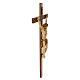 Crucifix in walnut wood with painted Body of Christ s5