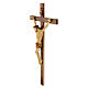 Crucifix bois noyer Christ peint s3