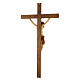 Crucifix bois noyer Christ peint s6