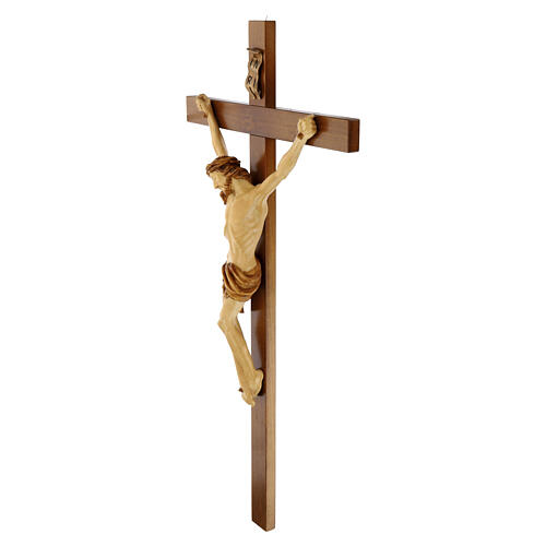 Crocifisso legno di noce Cristo dipinto 3