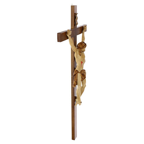 Crocifisso legno di noce Cristo dipinto 5