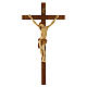 Crucifix in walnut wood with painted Body of Christ s1