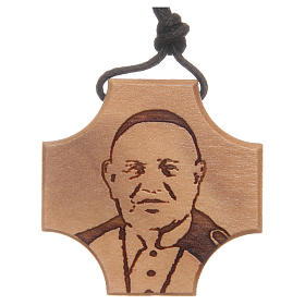 STOCK Olive wood Cross with Pope John XXIII engraving