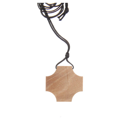 Cross in olive wood with Mother Teresa incision 2
