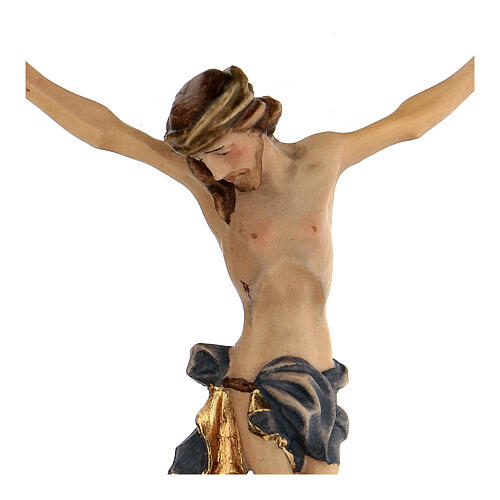 Body of Christ painted wood, blue drape 2